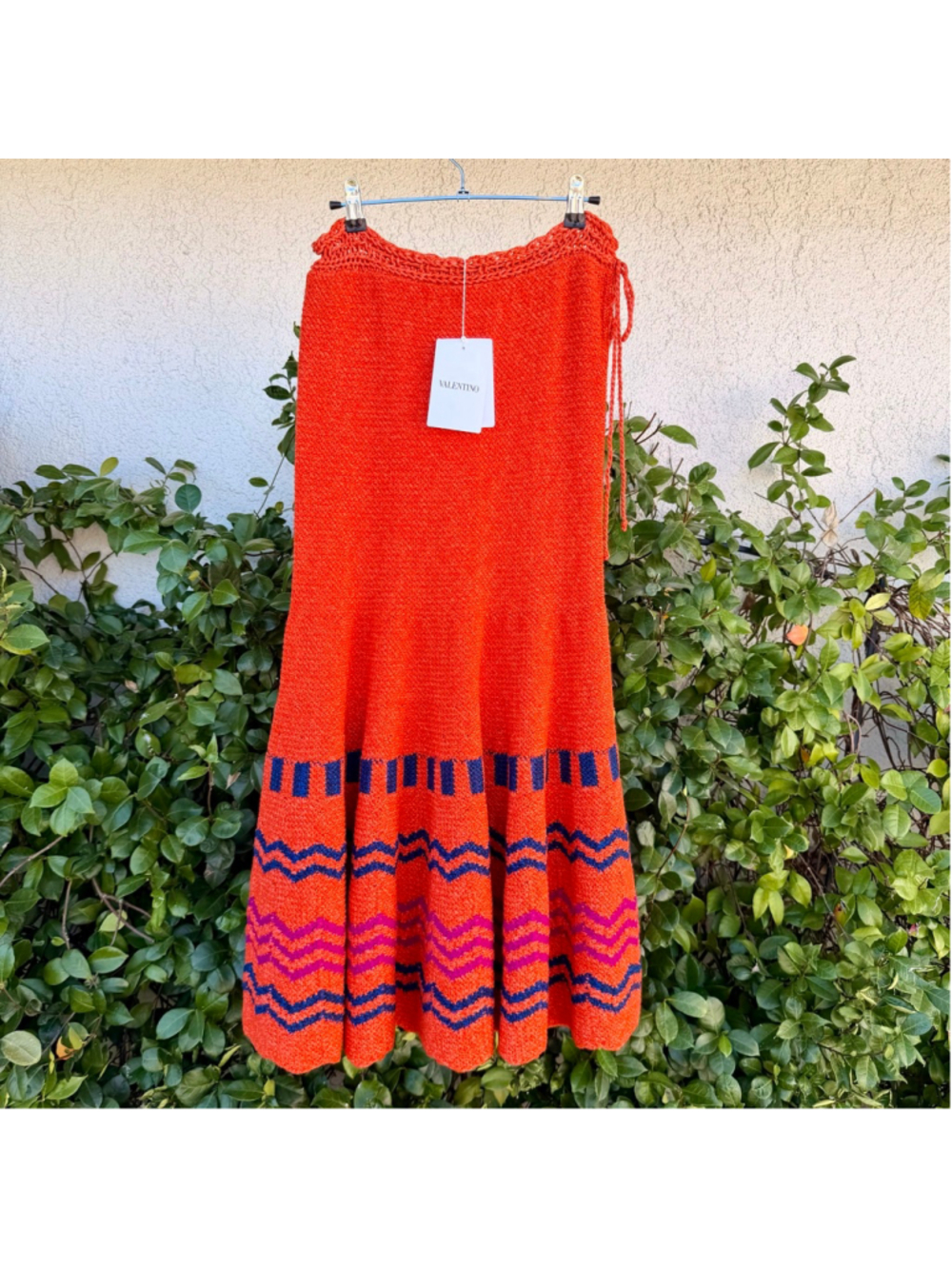 Valentino Garavani Wool Knit Midi Skirt Fluted Jacquard Size XS Fits Small NWT - Picture 3 of 10